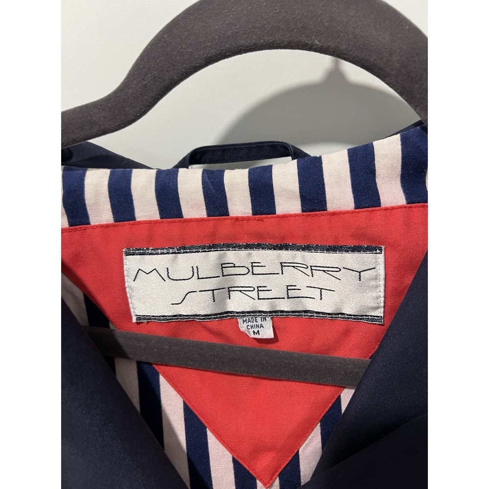 Vintage Mulberry Street Hooded Jacket Red Navy White Size Medium Sailing - Picture 7 of 9